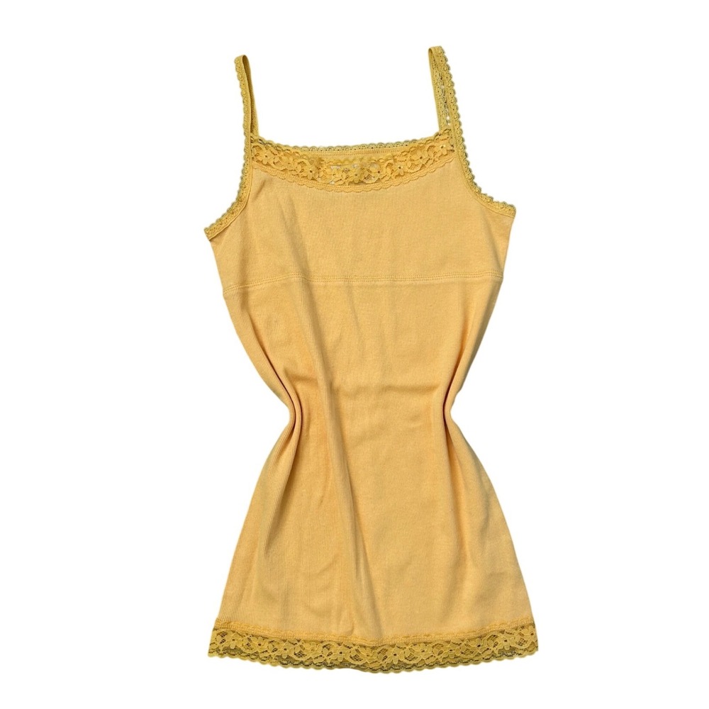 lace trim cami tank ribbed orange y2k‎ large fairy babydoll bella swan